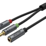Unitek Καλώδιο Ήχου 3.5mm female - 2x 3.5mm male Μαύρο 1.5m Y-C957ABK