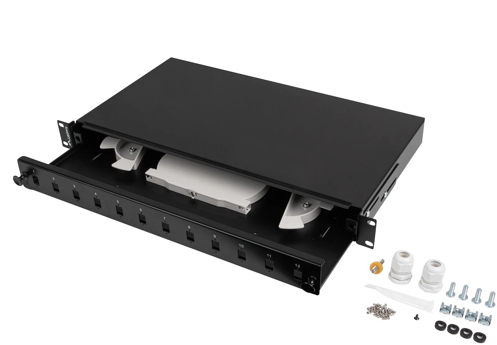 Lanberg Οπτικό Patch Panel για Rack 1U 19" 24 Θυρών Μαύρο FOP1-12SS-LDB - Image 1