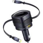 Baseus Enjoyment Max Φορτιστής Αυτοκινήτου 90W Γρήγορης Φόρτισης με Θύρες: 1xUSB 1xType-C μαζί με Καλώδιο Type-C / Lightning Μαύρο Χρώμα C00035507121-02