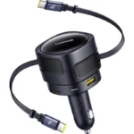 Baseus Enjoyment Max Φορτιστής Αυτοκινήτου 90W Γρήγορης Φόρτισης με Θύρες: 1xUSB 1xType-C μαζί με Καλώδιο Type-C Μαύρο Χρώμα C00035507121-03