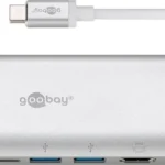 Goobay USB-C Docking Station με HDMI 4K PD Ethernet Ασημί (76788)