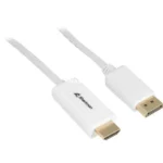 Sharkoon Cable DisplayPort male - HDMI male 2m Λευκό (MX-1847829)