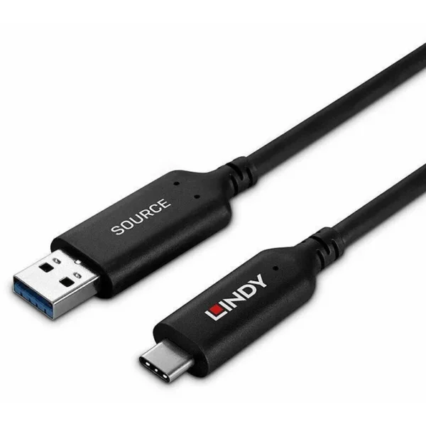 Lindy USB 3.2 Cable USB-C male - USB-A Μαύρο 25m 43396
