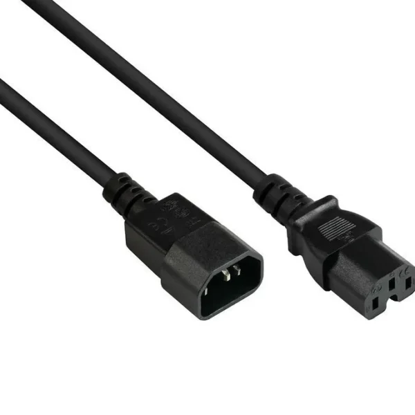 Alcasa IEC C14 / IEC C15 - IEC C14 / IEC C15 Cable 5m Μαύρο (P1450-S050)