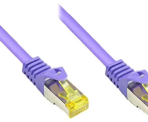 Alcasa S/FTP Cat.7 (10Gbps) Καλώδιο Δικτύου Ethernet 1.5m Μωβ