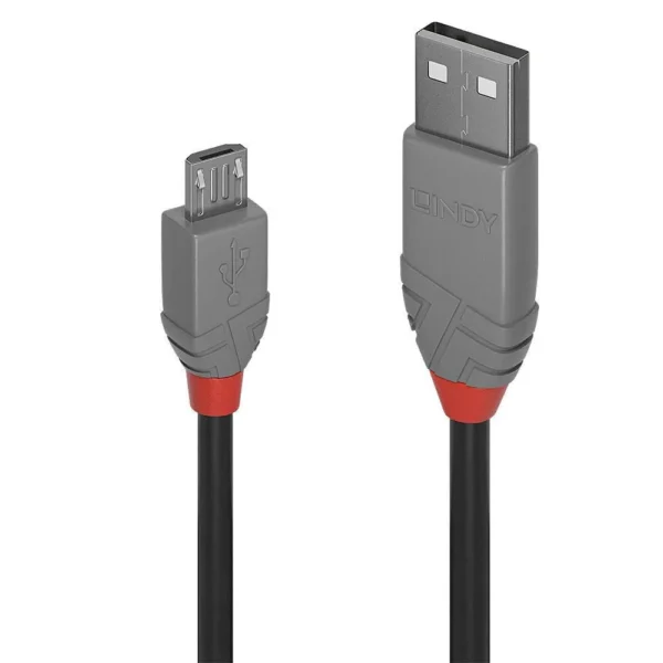 Lindy Anthra Line Regular USB 2.0 to micro USB Cable Μαύρο 0.2m (36730)