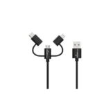 MediaRange USB to micro USB / Type-C / Lightning Cable Μαύρο 1m (MRCS246)