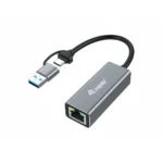 Αντάπτορας Δικτύου Usb Equip Usb-c > Rj45 10 100 1000 2500 Mbps + Usb-a