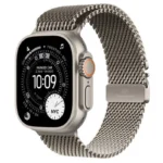 Apple Watch Ultra 3 Titanium 49mm Αδιάβροχο με eSIM και Παλμογράφο (Natural Titanium Case with Natural Titanium Milanese Loop - Large)