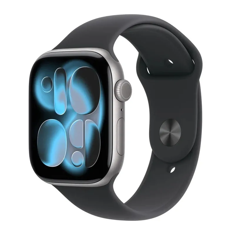Apple Watch Series 11 Aluminium 46mm Αδιάβροχο με Παλμογράφο (Space Grey Aluminium Case with Black Sport Band - M/L) - Image 1