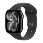 Apple Watch Series 11 Aluminium 46mm Αδιάβροχο με Παλμογράφο (Jet Black Aluminium Case with Black Sport Band - S/M)
