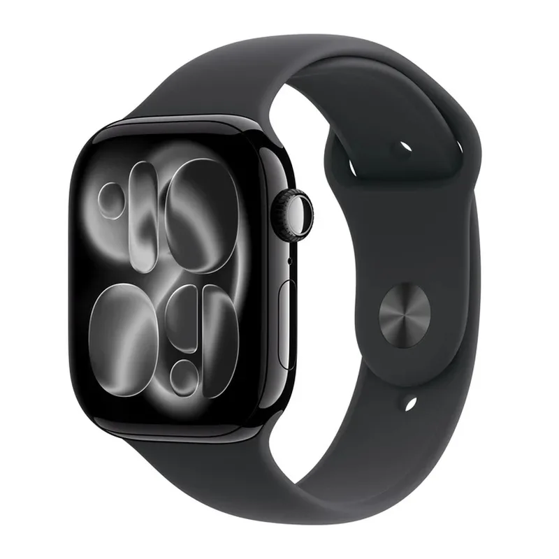 Apple Watch Series 11 Aluminium 42mm Αδιάβροχο με Παλμογράφο (Jet Black Aluminium Case with Black Sport Band - S/M) - Image 1