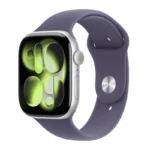 Apple Watch Series 11 Aluminium 42mm Αδιάβροχο με Παλμογράφο (Silver Aluminium Case with Purple Fog Sport Band - S/M)