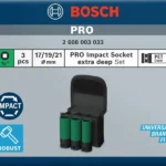 Bosch Καρυδάκια Αέρος με Καρέ Υποδοχής 1/2" Σετ 3τμχ 2608003033