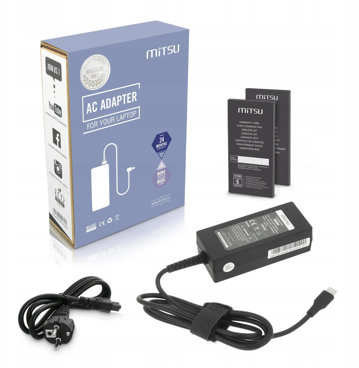 20251010141449_mitsu_45w_usb_c_power_adapter_usbc_5_20v_2_3a_black_notebook.jpeg Mitsu 45w Usb-c Power Adapter Usbc 5-20v 2-3a Black Notebook - Image 1