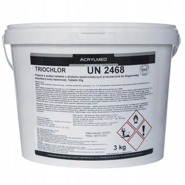 Acrylmed Triochlor Slow-release Chlorine Tablets 20 G 3 Kg