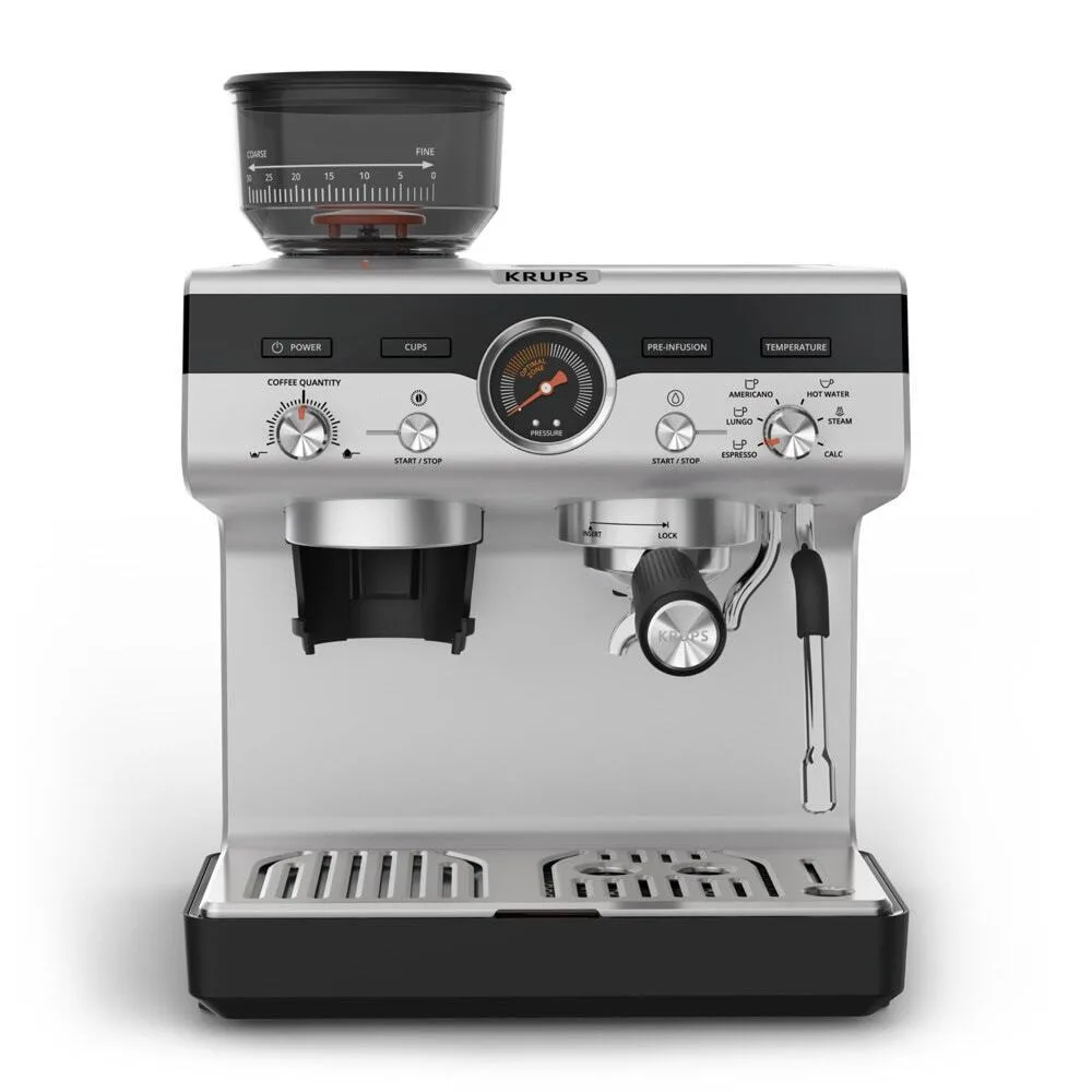 Krups Αυτόματη Μηχανή Espresso Πίεσης 15bar με Μύλο Άλεσης Μαύρη XP801T10 - Image 1