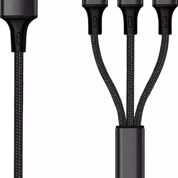 2GO Regular USB to Lightning / Type-C / micro USB Cable Μαύρο 3m (797154)