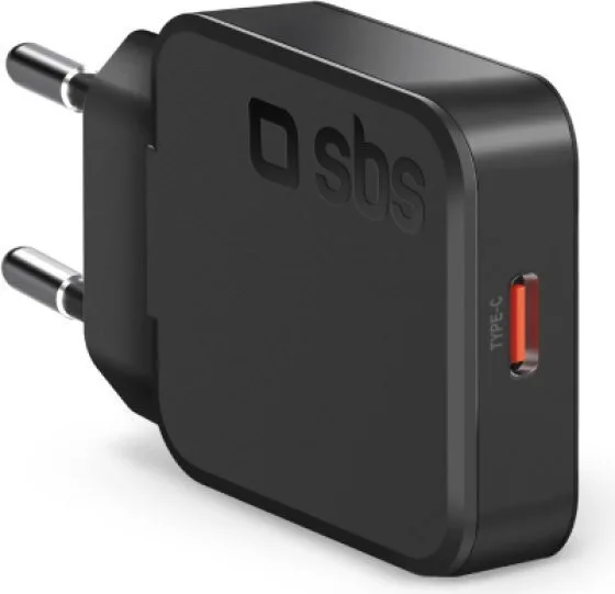 SBS Φορτιστής Χωρίς Καλώδιο GaN με Θύρα USB-C 20W Power Delivery Μαύρος (Ultra-Slim) - Image 1
