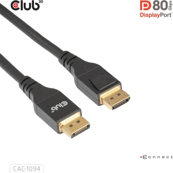 Club3D Cable DisplayPort male - DisplayPort male 2m Μαύρο (CAC-1094)