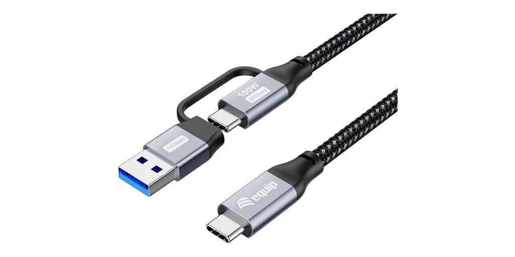 Equip USB 3.2 Cable USB-C male - USB-A / USB-C 100W Μαύρο 3m 128433 - Image 1
