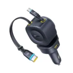 Baseus Φορτιστής Αυτοκινήτου 163W 7A Γρήγορης Φόρτισης με Θύρες: 2xType-C μαζί με Καλώδιο Type-C Μαύρο Χρώμα C0206500