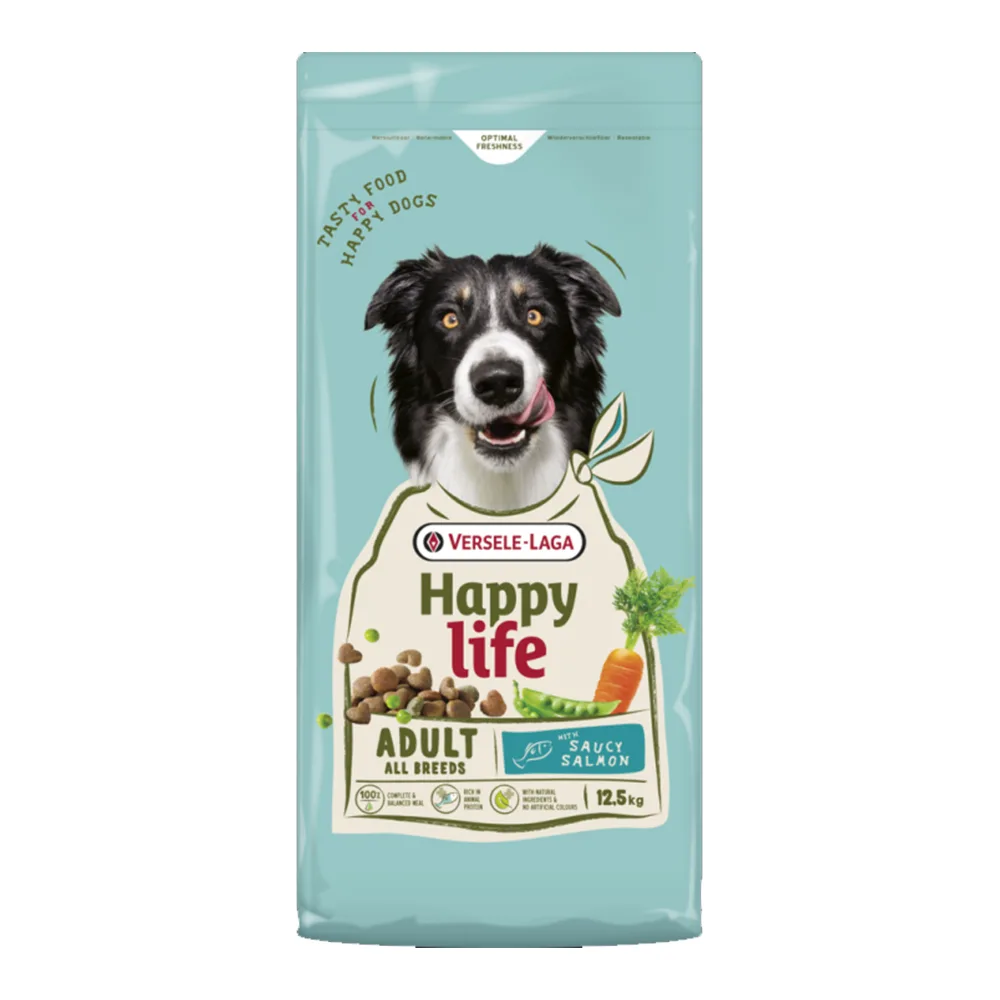 Happy Life 12.5kg Ξηρά Τροφή για Ενήλικους Σκύλους με Σολομό και Ρύζι - Image 1