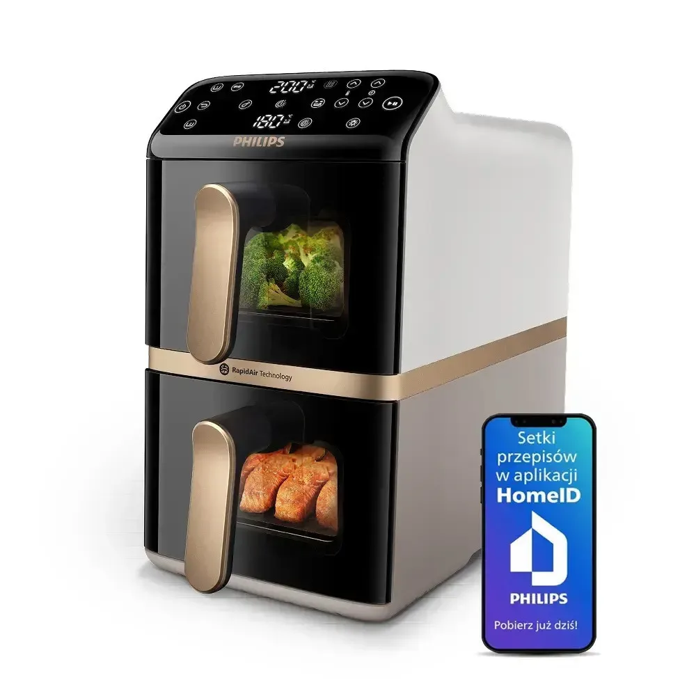 20260206172853_philips_ovi_dual_basket_air_fryer_me_wi_fi_diplo_apospomeno_kado_10lt.jpeg Philips Ovi Dual Basket Air Fryer με Wi-Fi & Διπλό Αποσπώμενο Κάδο 10lt Μαύρο - Image 1