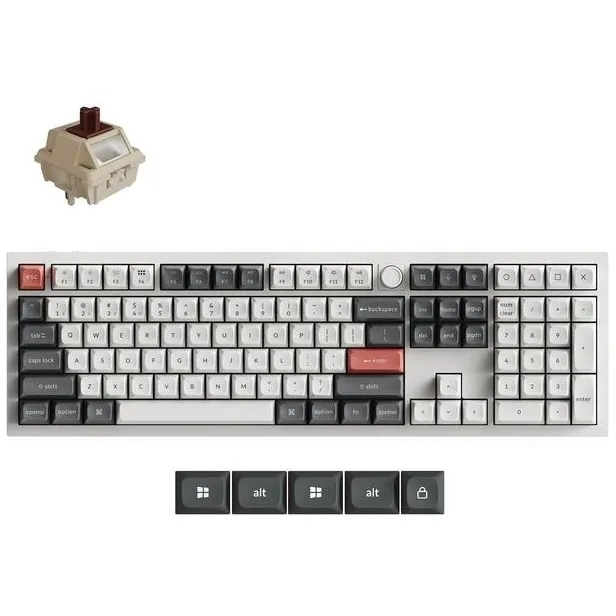Keychron Q6 Ultra 8K Q6U-P3 Ασύρματο Gaming Μηχανικό Πληκτρολόγιο με Keychron Silk POM Brown διακόπτες και RGB φωτισμό (Αγγλικό US) Λευκό - Image 1