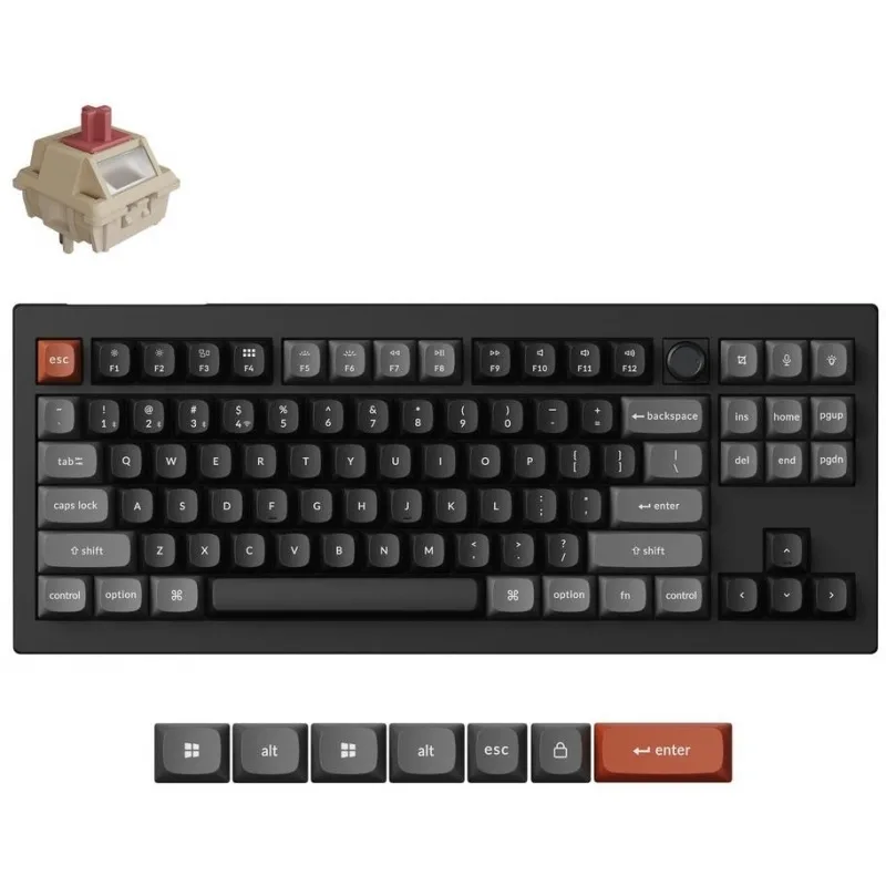 20260224165129_keychron_v3_ultra_8k_asyrmato_gaming_michaniko_pliktrologio_me_keychron_silk_pom_red_diakoptes_kai_rgb_fotismo_agliko_us.jpeg Keychron V3 Ultra 8K V3U-D1 Ασύρματο Gaming Μηχανικό Πληκτρολόγιο με Keychron Silk POM Red διακόπτες και RGB φωτισμό (Αγγλικό US) - Image 1