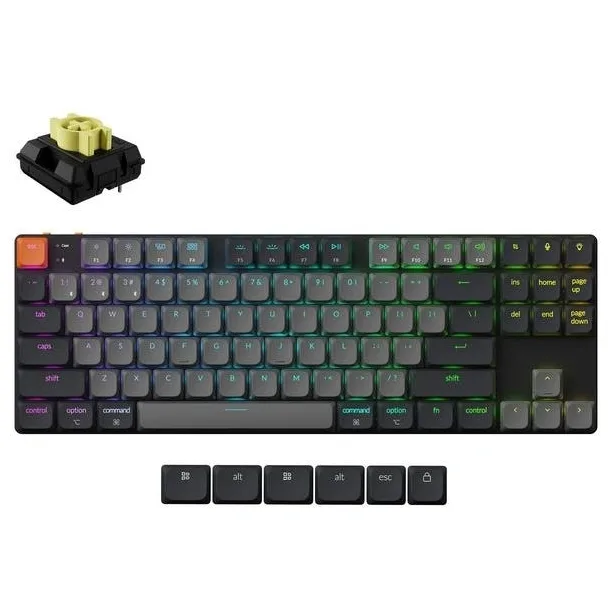 Keychron K1 QMK K1X-B4 Ασύρματο Gaming Μηχανικό Πληκτρολόγιο με Keychron Milk POM Banana διακόπτες και RGB φωτισμό (Αγγλικό US) - Image 1
