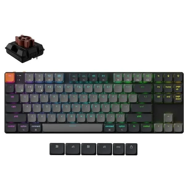Keychron K1 QMK K1X-B3 Ασύρματο Gaming Μηχανικό Πληκτρολόγιο με Keychron Milk POM Brown διακόπτες και RGB φωτισμό (Αγγλικό US) - Image 1