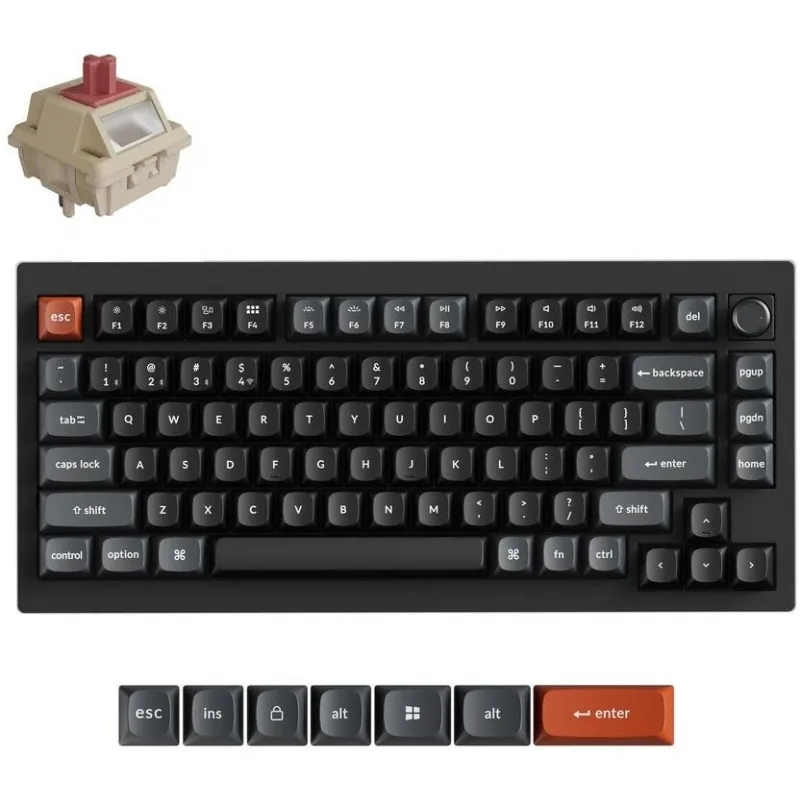 20260224170509_keychron_v1_ultra_8k_asyrmato_gaming_michaniko_pliktrologio_me_keychron_silk_pom_red_diakoptes_kai_rgb_fotismo_agliko_us.jpeg Keychron V1 Ultra 8K V1U-D1 Ασύρματο Gaming Μηχανικό Πληκτρολόγιο με Keychron Silk POM Red διακόπτες και RGB φωτισμό (Αγγλικό US) - Image 1