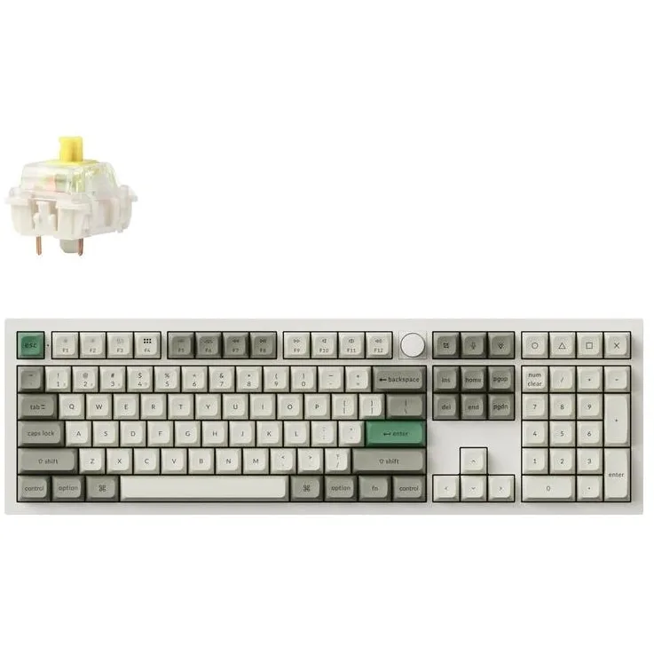 Keychron Q6 Max QMK/VIA Q6M-P4 Ασύρματο Gaming Μηχανικό Πληκτρολόγιο με Gateron Jupiter Banana διακόπτες και RGB φωτισμό (Αγγλικό US) Shell White - Image 1