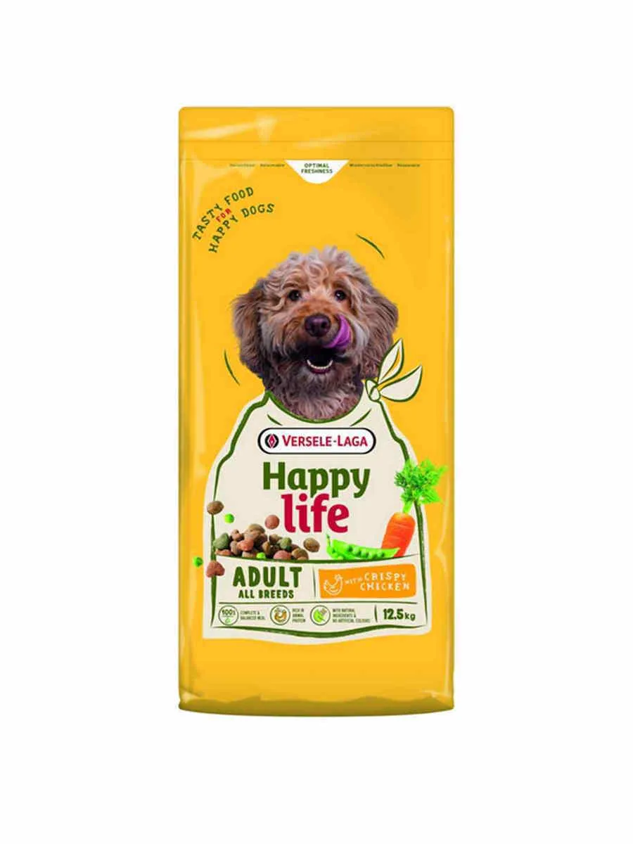 Happy Life 12.5kg Ξηρά Τροφή για Ενήλικους Σκύλους Μικρόσωμων Φυλών με Κοτόπουλο, Κρέας και Ρύζι - Image 1
