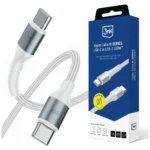 3MK USB 2.0 Cable USB-C male - USB-C 100W Λευκό 2m