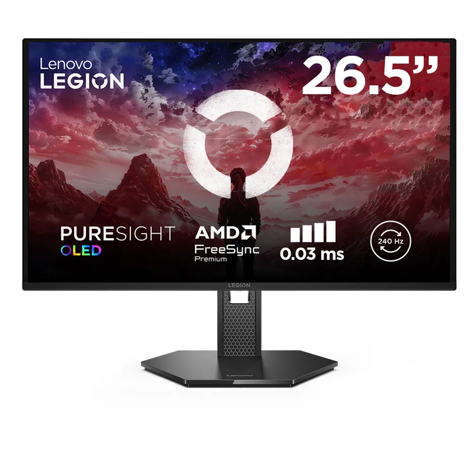 Lenovo Legion 27Q-10 QD-OLED HDR Gaming Monitor 26.5" QHD 2560x1440 240Hz με Χρόνο Απόκρισης 0.03ms GTG - Image 1
