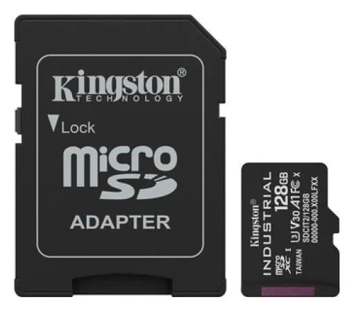Kingston Industrial Microsdhc 128gb Class 10 A1 Pslc + Sd Adapter - Image 1