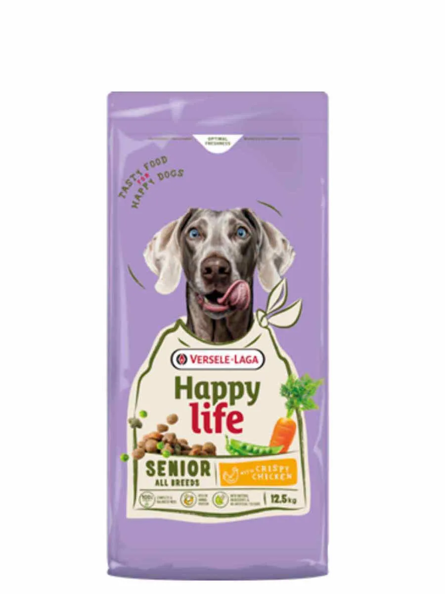 Happy Life 12.5kg Ξηρά Τροφή για Ηλικιωμένους Σκύλους με Κοτόπουλο, Ρύζι, Κρέας και Λαχανικά - Image 1