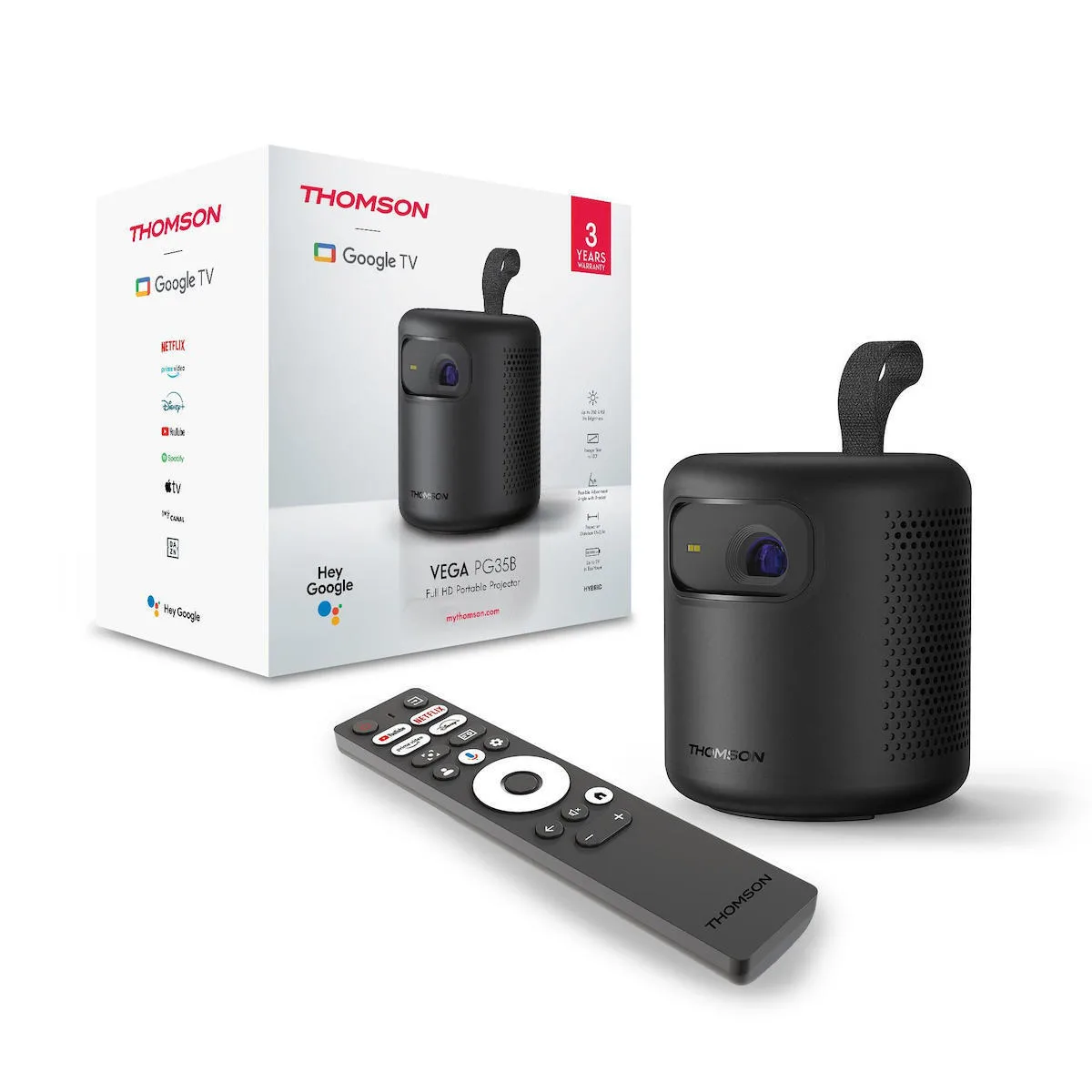 Thomson Vega PG35B Projector DLP Λάμπας LED με Wi-Fi και Ενσωματωμένα Ηχεία - Image 1