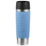 Emsa Waves Grande Ποτήρι Θερμός Ανοξείδωτο 500ml Ανοιχτό Μπλε με Καλαμάκι και Λαβή