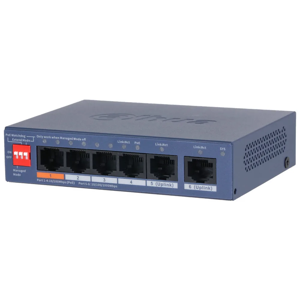 Dahua CS4006-4ET2GT-60 Managed L2 PoE+ Switch με 6 Θύρες Ethernet - Image 1