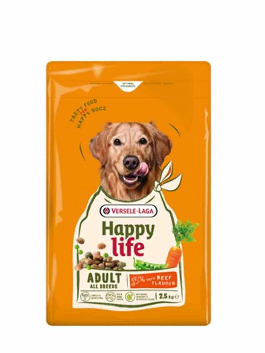 Happy Life 12.5kg Ξηρά Τροφή για Ενήλικους Σκύλους με Βοδινό, Μοσχάρι, Κρέας, Κοτόπουλο, Σολομό και Λαχανικά - Image 1