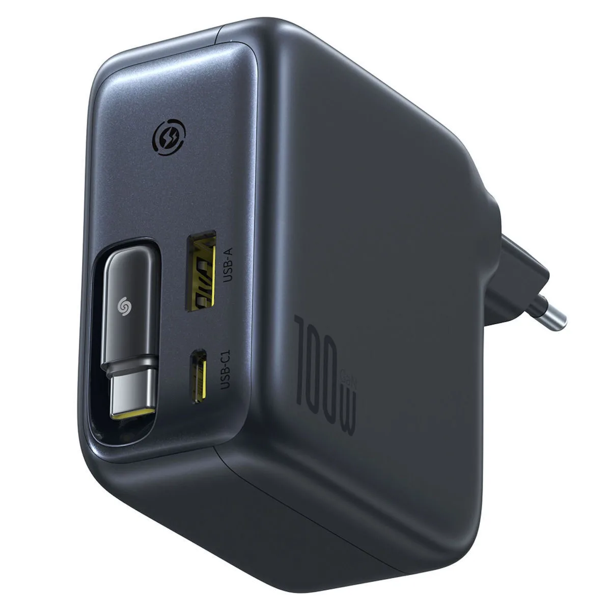 20260414105409_baseus_fortistis_me_ensomatomeno_kalodio_me_thyra_usb_a_kai_thyra_usb_c_usb_c_100w_mayros_enercore_cj11.jpeg Baseus Φορτιστής με Ενσωματωμένο Καλώδιο με Θύρα USB-A και Θύρα USB-C USB-C 100W Power Delivery Μαύρος (EnerCore CJ11) - Image 1