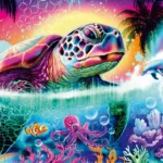 Schmidt Spiele Sheena Pike Neon Turtle Puzzle 1000 Pieces 49.3 X 69.3 Cm