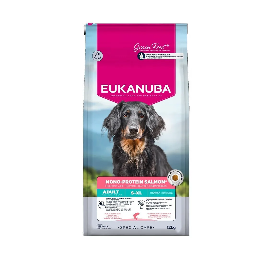 Eukanuba Care 12kg Ξηρά Τροφή χωρίς Σιτηρά για Ενήλικους Σκύλους με Σολομό - Image 1