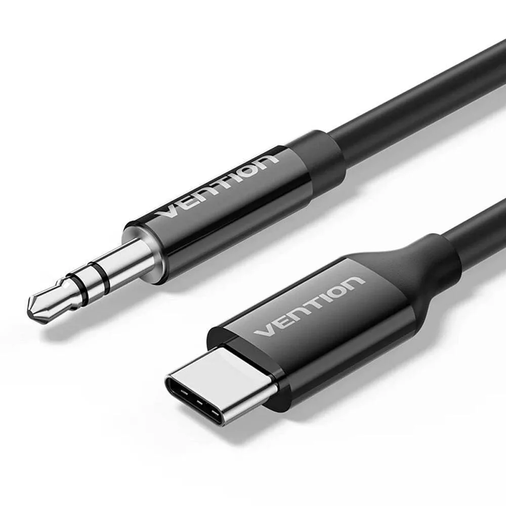 20260417130902_vention_braided_usb_2_0_cable_usb_c_male_3_5mm_mayro_1_5m.jpeg Vention Braided USB 2.0 Cable USB-C male - 3.5mm Μαύρο 1.5m BIFBF - Image 1