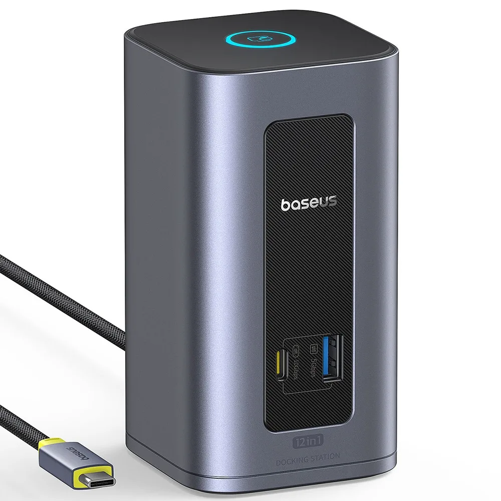 20260417132344_baseus_nomos_nu1_air_usb_c_docking_station_me_4k_pd_gri.jpeg Baseus Nomos NU1 Air USB-C Docking Station με 4K PD Γκρι - Image 1