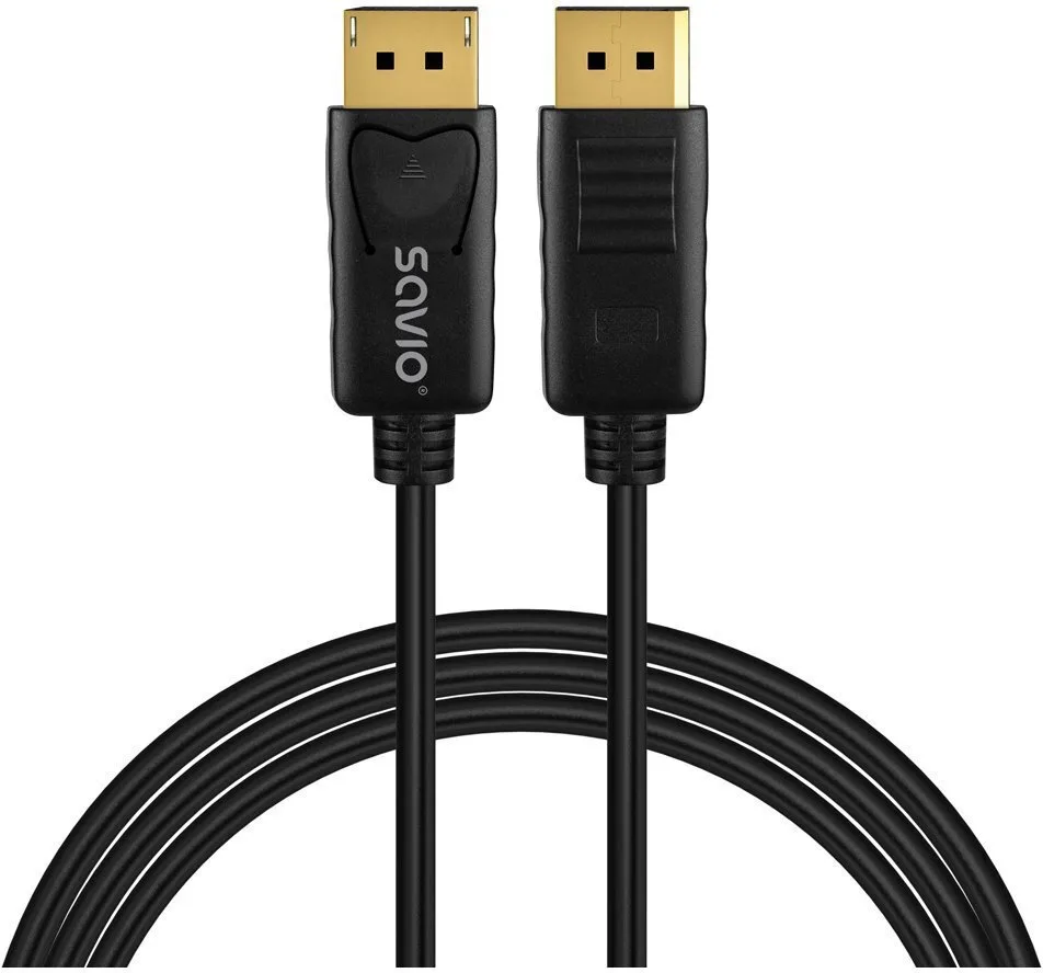 Savio Cable DisplayPort male - DisplayPort male 1m Μαύρο - Image 1