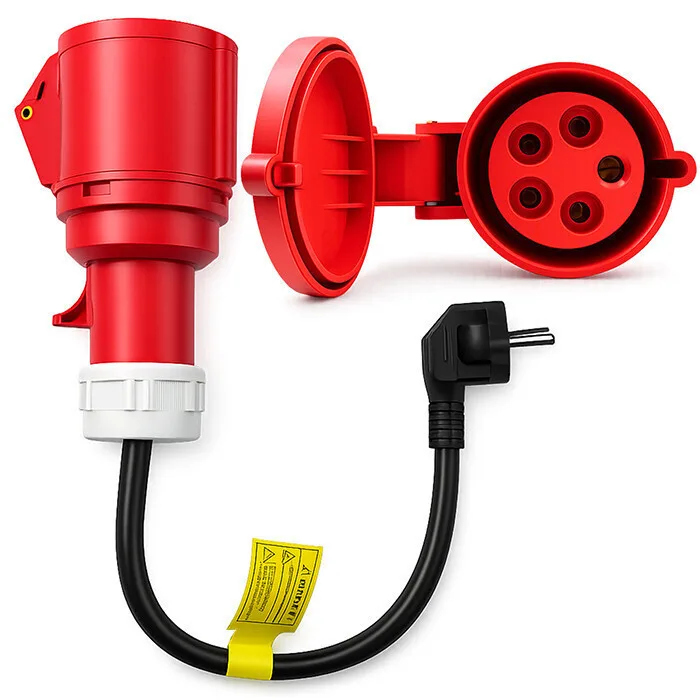 20260421122927_qoltec_adaptor_ev_chargers_cee_16a_5_pin_socket_400v_to_230v_schuko_adapter_max_16a_3_5_kw.jpeg Qoltec Adaptor Ev Chargers Cee 16a 5-pin Socket 400v To 230v Schuko Adapter Max 16a 3.5 Kw - Image 1